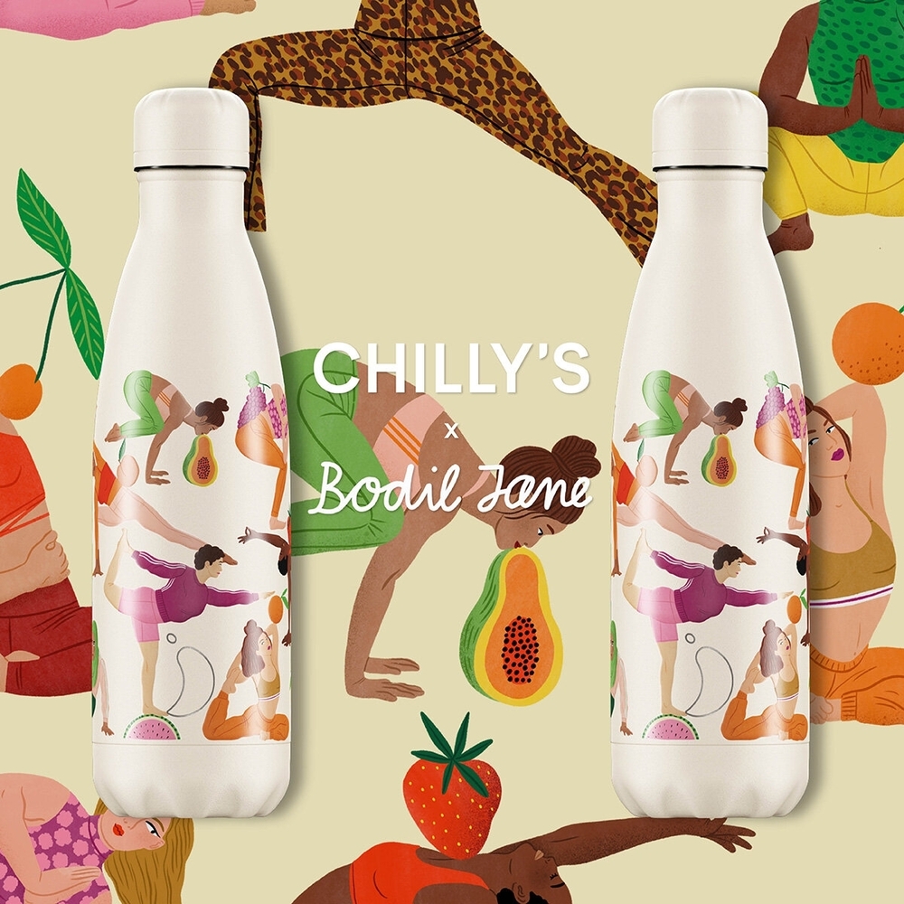 Chilly's X Bodil Jane Yoga Design Water Bottle - Cream